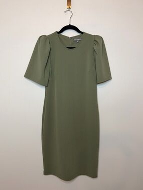 SHARAGANO Women's Elbow Sleeve Shift Mini Dress Size 4